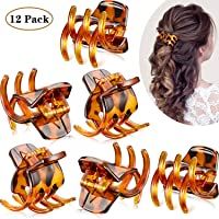 Los mejores  - 12 Unidades de Garra Clips de Tamaño Mediano Garras de Pelo de 1.3 Pulgadas Pinza de Pelo Clip de Garra Clip Grip para…